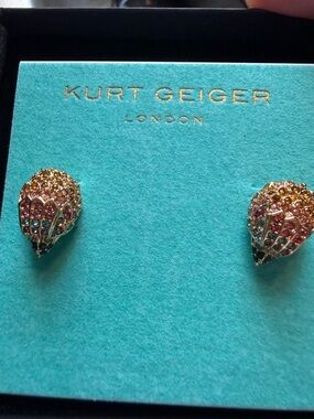 Kurt Geiger Gold-Tone Multicolor Crystal Teardrop Stud Earrings